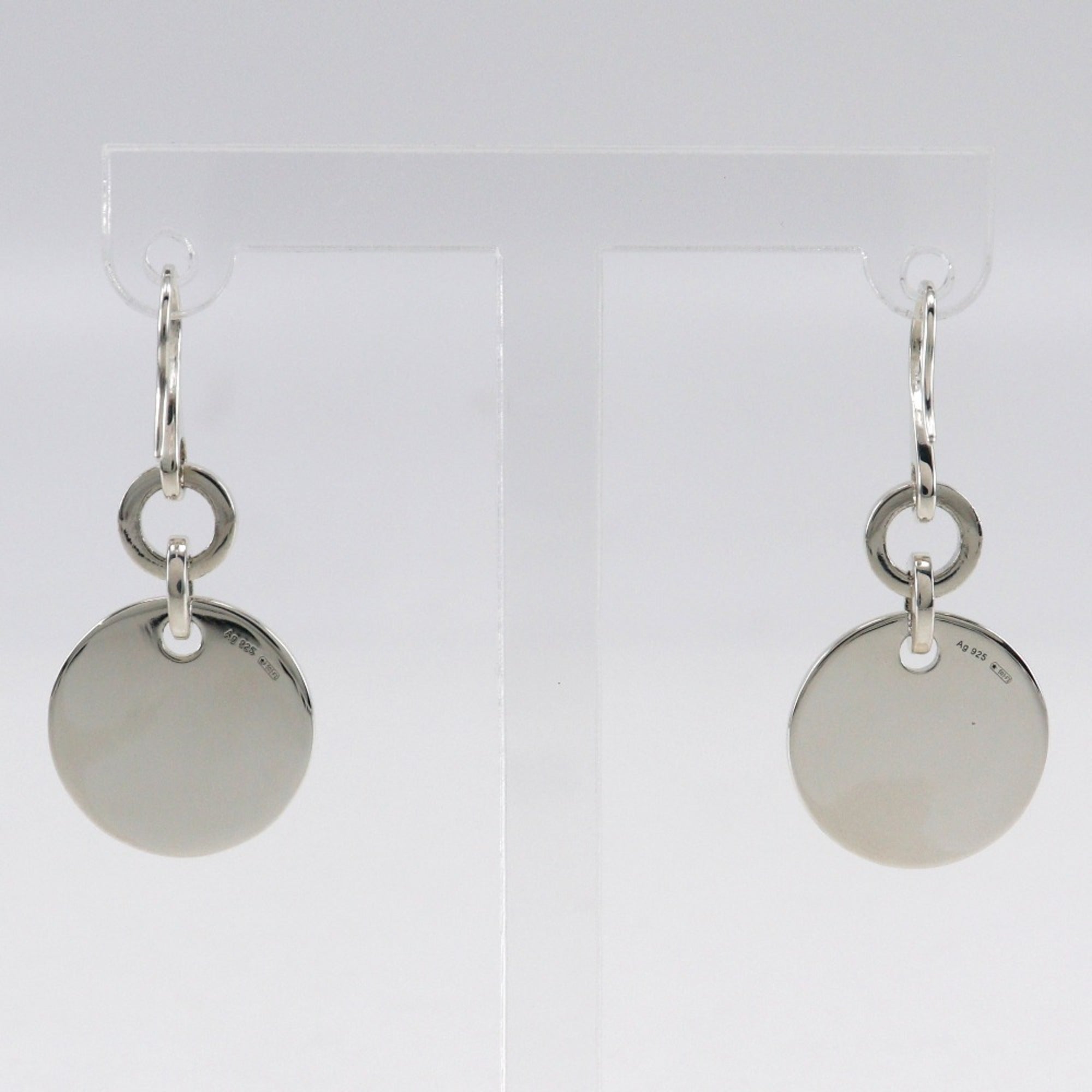 Gucci GUCCI Trademark Earrings Logo Round Silver 925 Approx. 12.1g Women's — Like New
