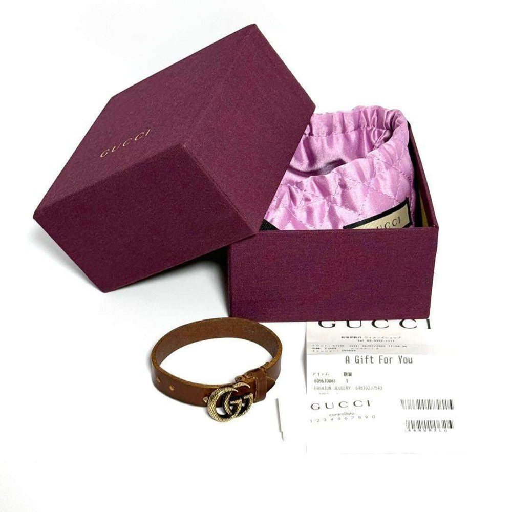 GUCCI Double G Leather Bracelet for Men and Women — Like New