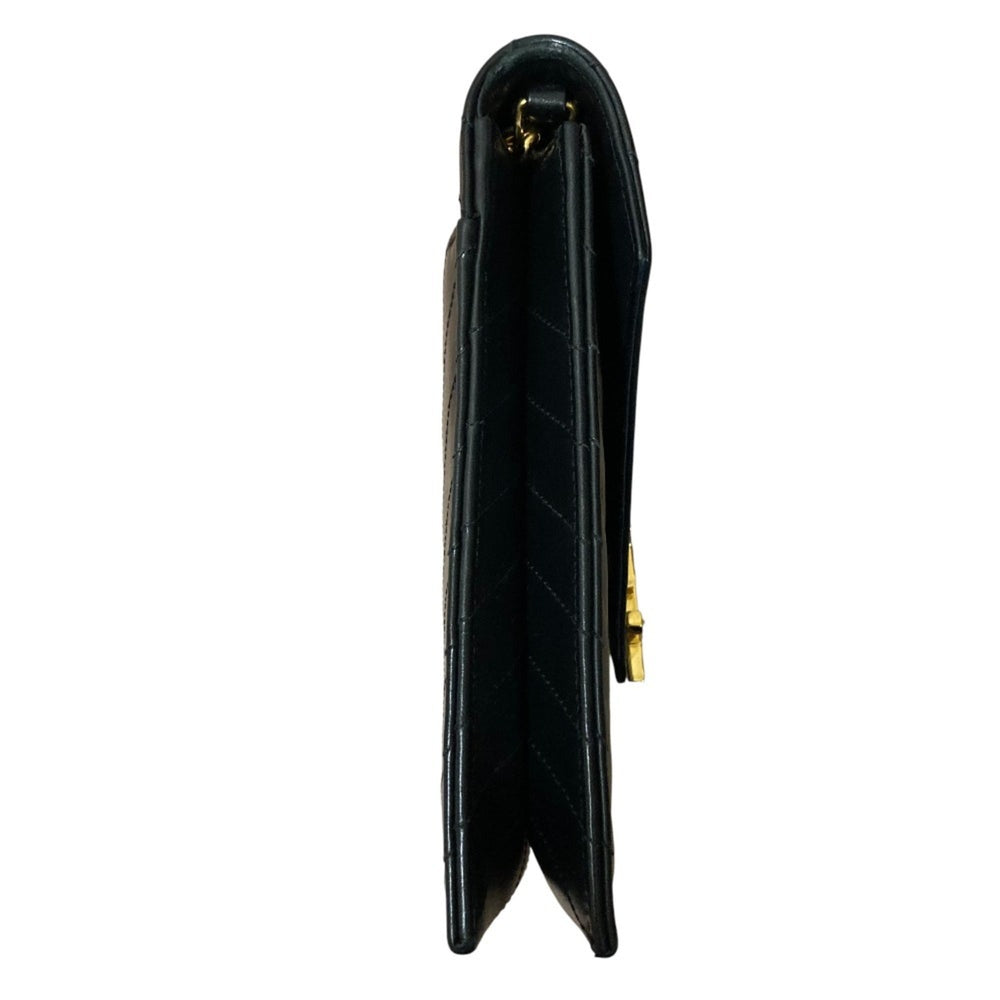 Yves Saint Laurent SAINT LAURENT PARIS BO MONOGRAMME Cassandra V-Stitch Chain Shoulder Bag in Black for Women — Like New