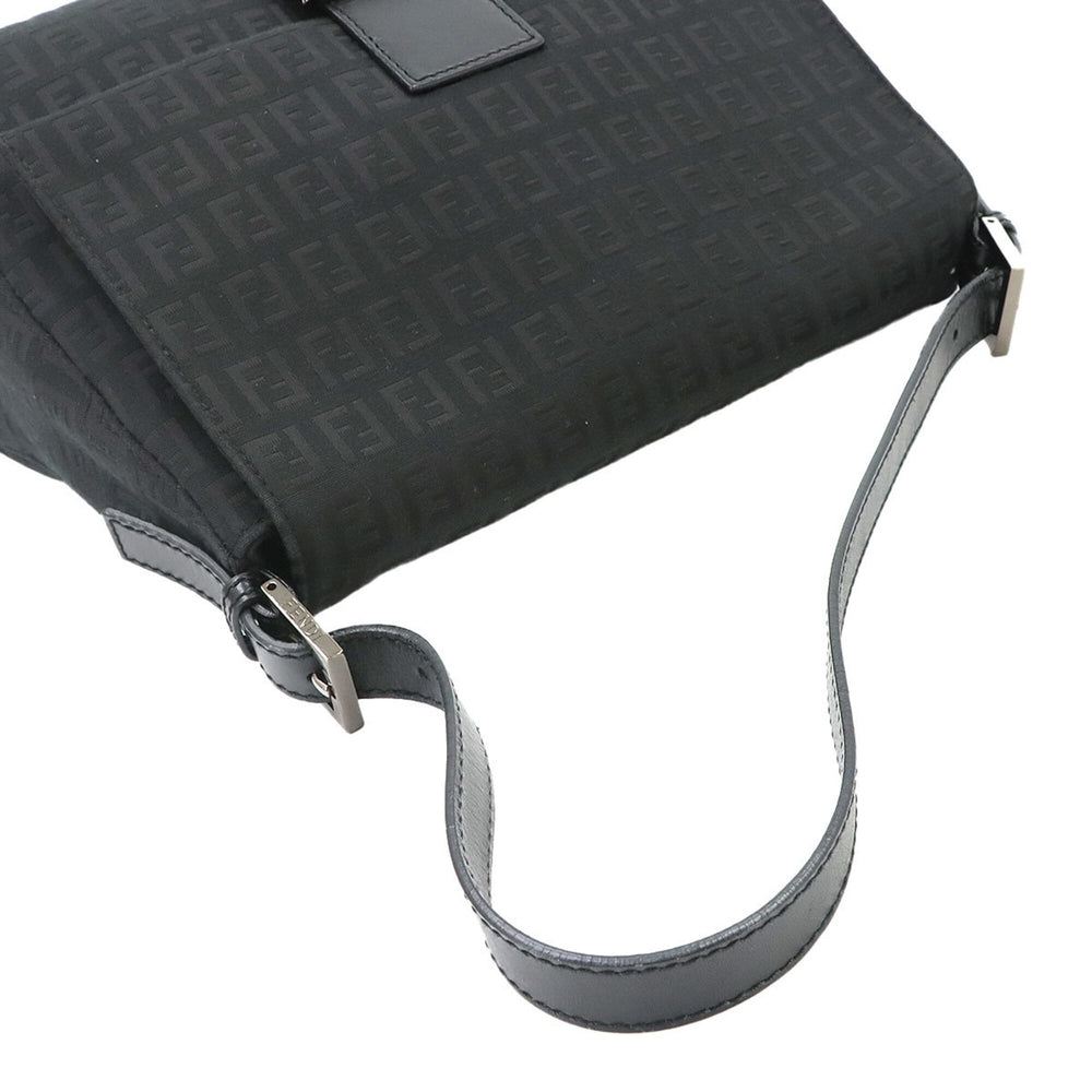Fendi Zucchino Mamma Baguette Shoulder Handbag, Canvas, Black, 8BR001, Gunmetal Hardware — Like New