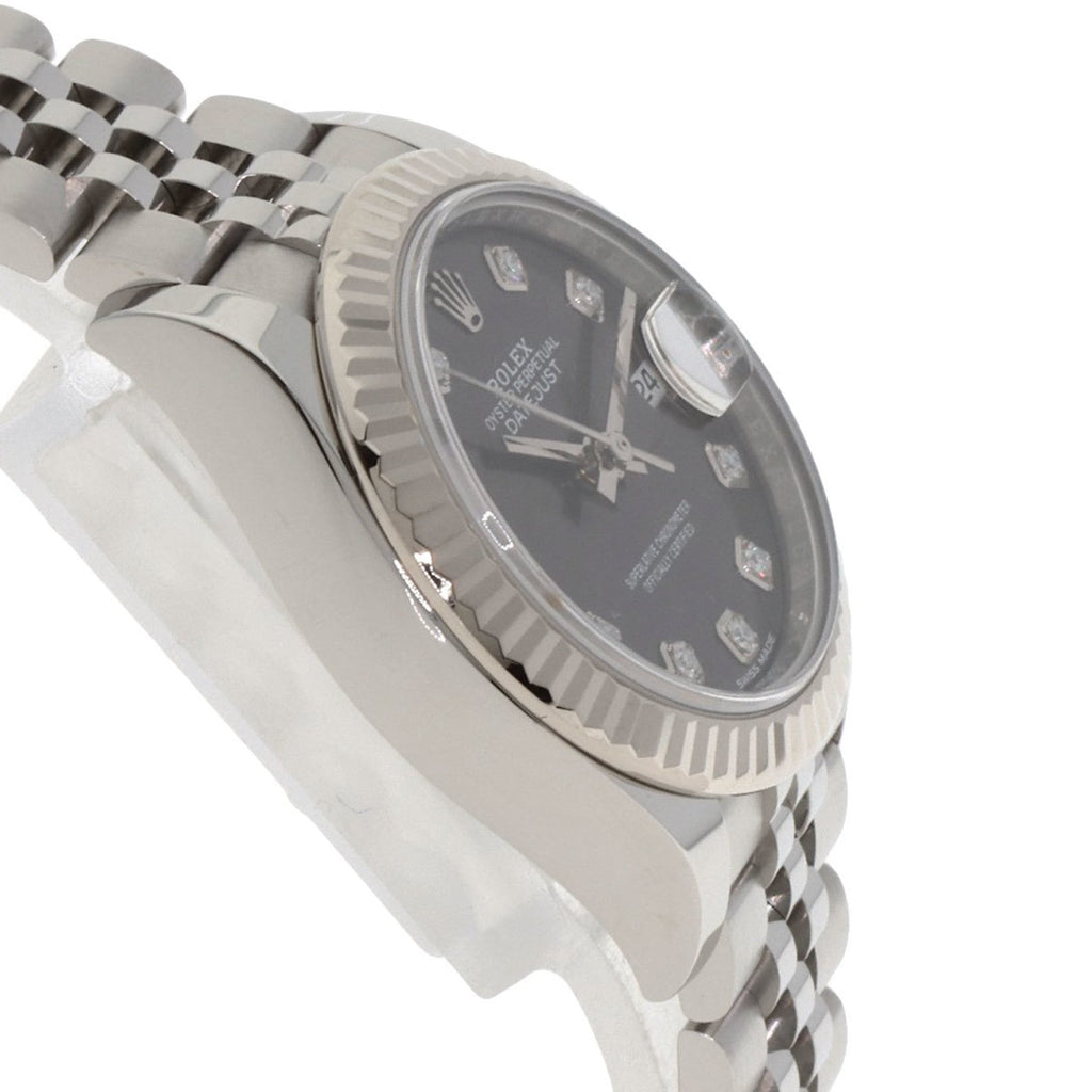 Rolex 279174G Datejust with 10 Diamonds, Dark Gray, Stainless Steel/SS/18K White Gold, Women's Watch