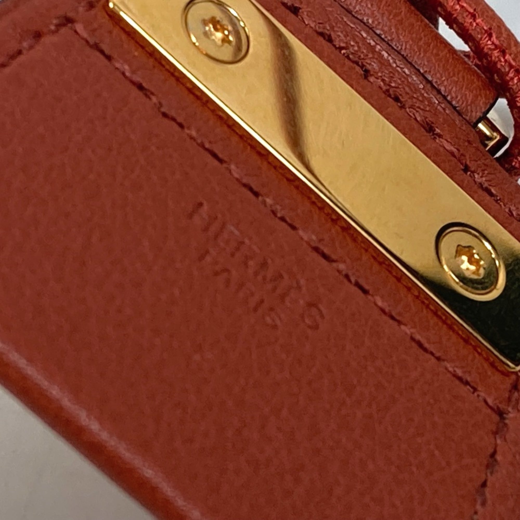 HERMES Mon Petit Kelly PM Necklace in Swift Cuivre Brown, Women's, Like New — Like New