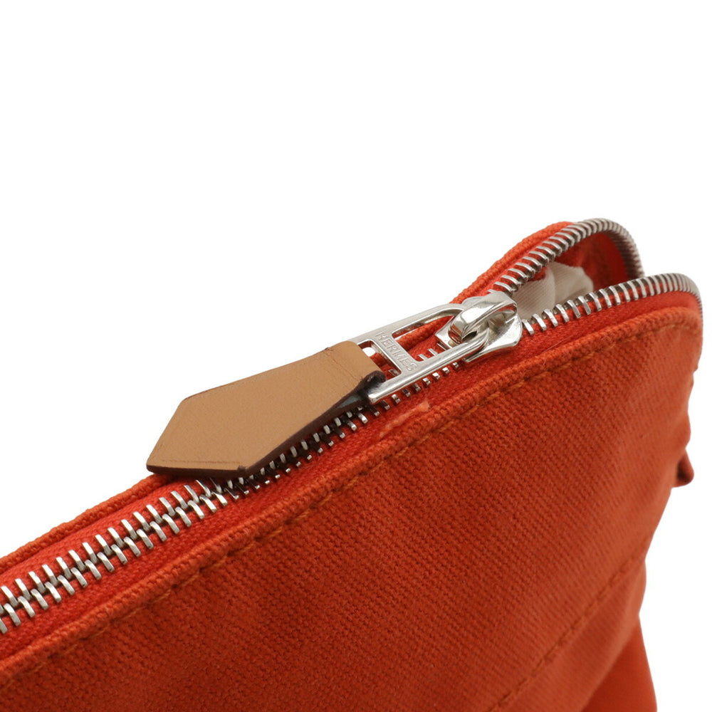 HERMES Bolide Pouch 20 Handbag Multi-purpose Canvas Leather Red Orange — Like New