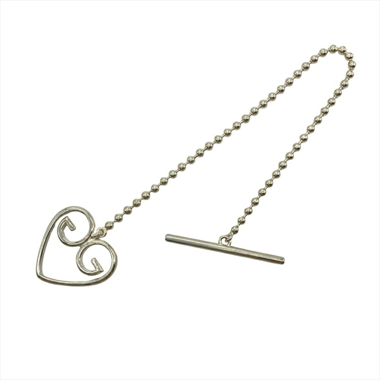 Gucci Double G Heart Bracelet in Sterling Silver (SV925) - 14.6g, Women's