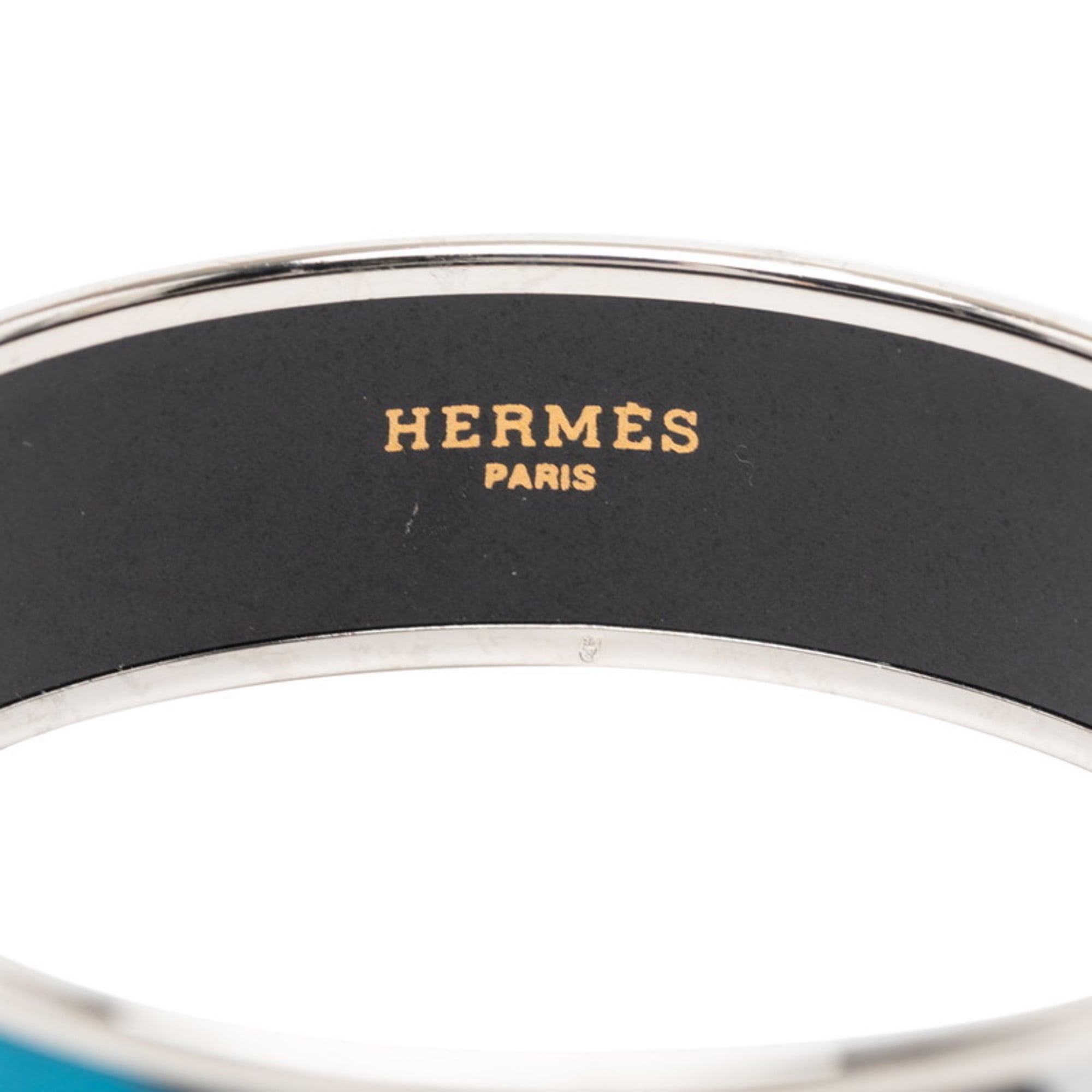 Hermes GM Emaille Bracelet in Black and Multicolored Metal for Women