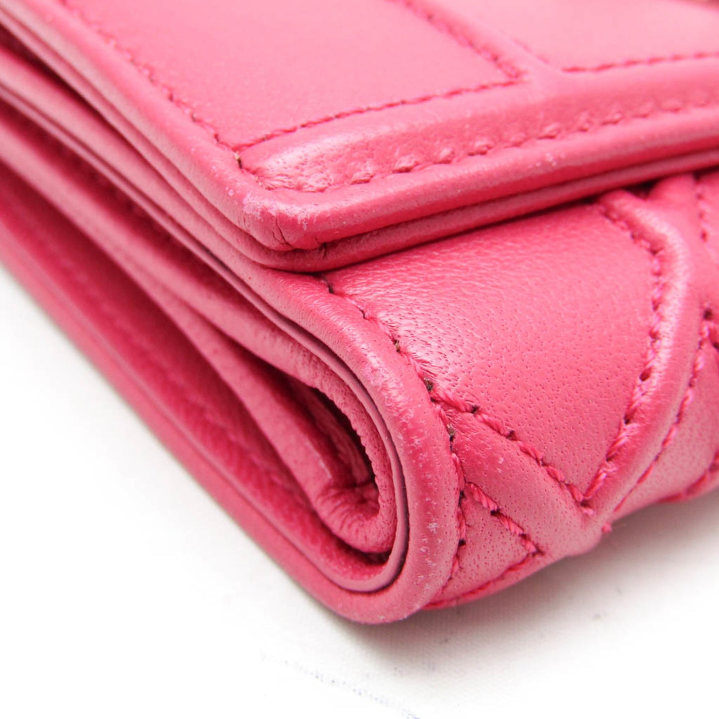 Christian Dior DIORAMA S0617PNAG Women's Leather Wallet (tri-fold) Pink