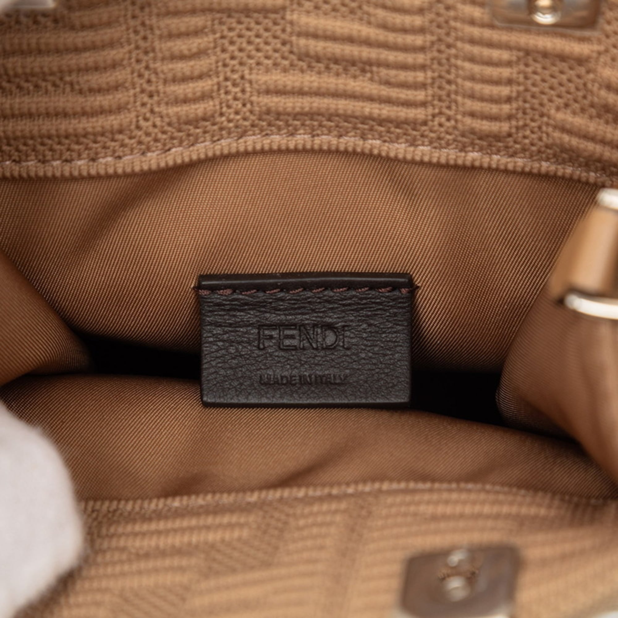 Fendi Sunshine Shopper Mini Handbag/Shoulder Bag 2WAY 8BS051 Brown Canvas Leather Plastic Women's FENDI