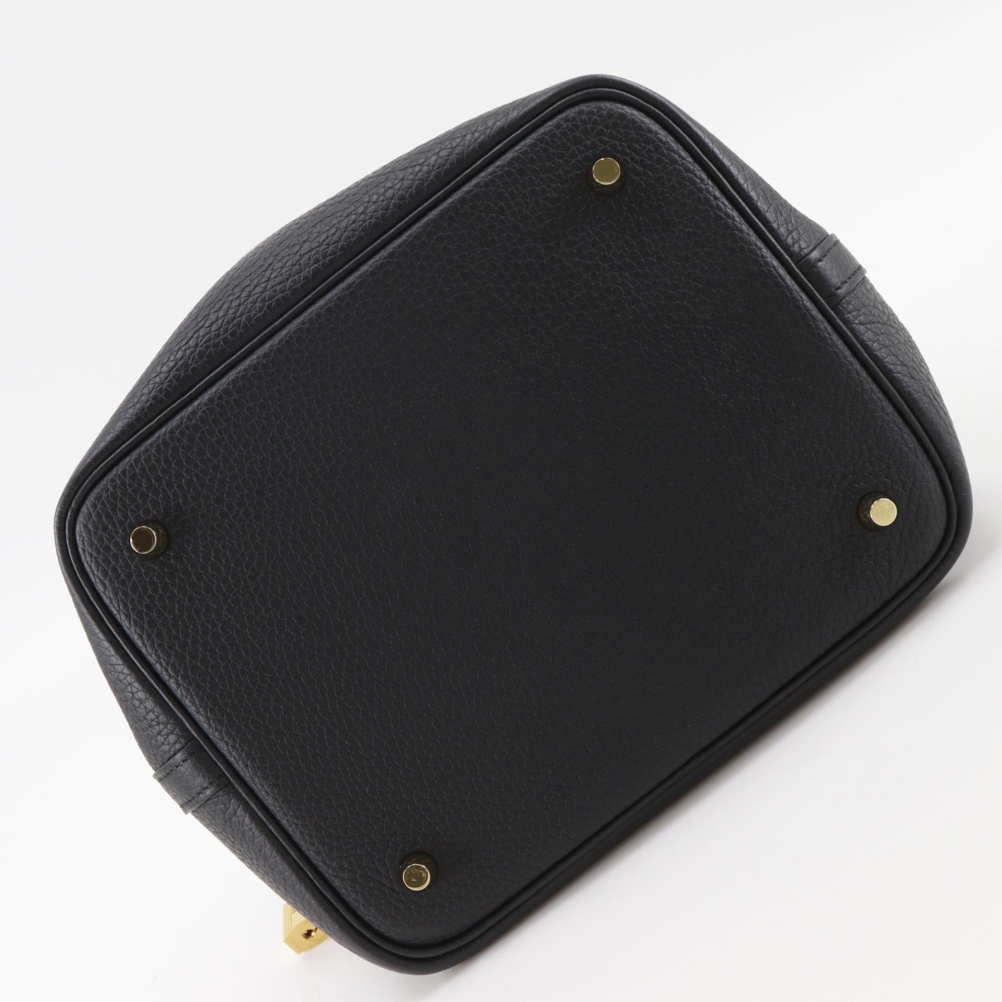 Hermes Picotin Lock 22 MM Handbag, Taurillon Clemence Leather, 2022 Model, Black, U-shaped Belt Buckle, Women's — Like New