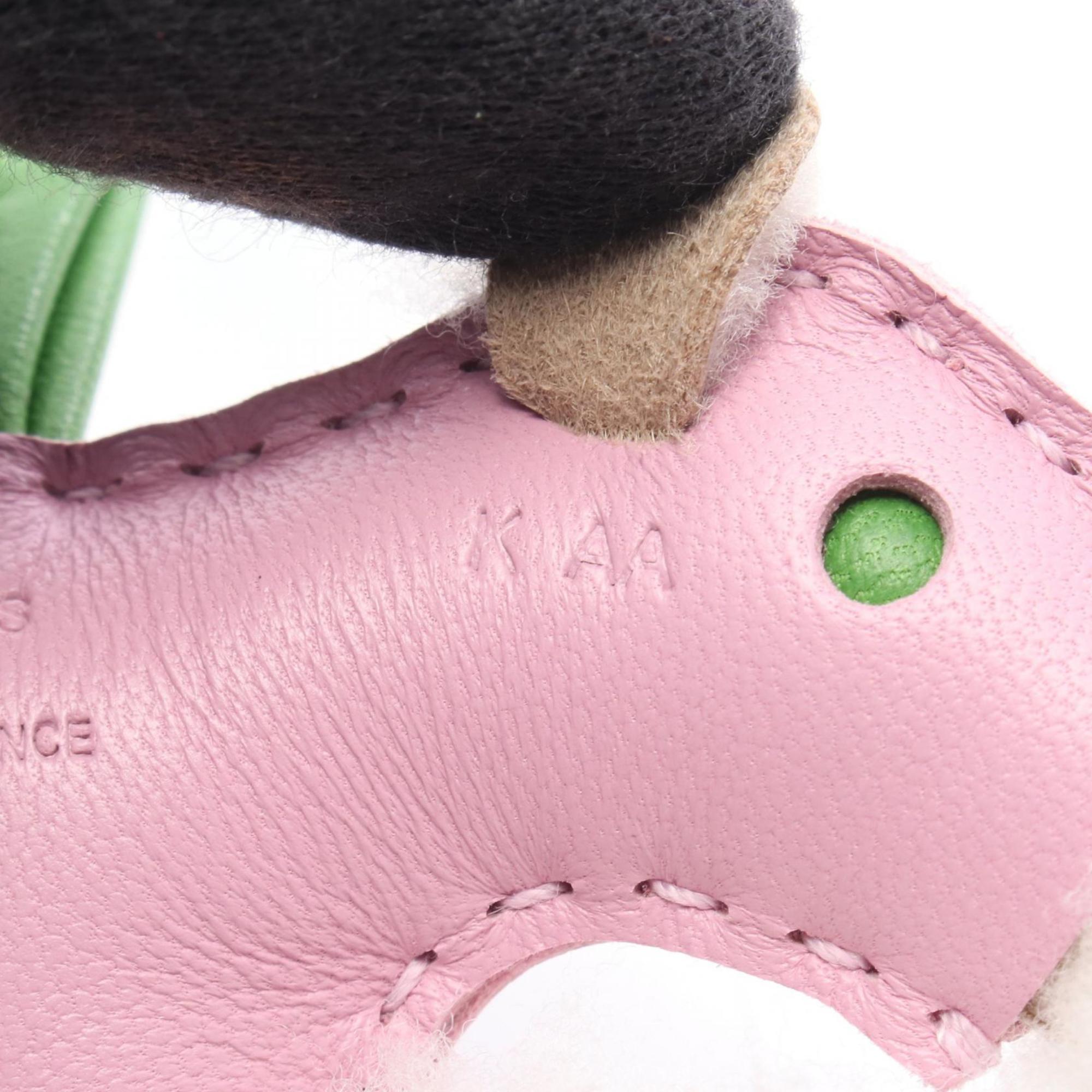 Hermes Hermès Anjo Milo Buddy Charm, Mouton, Women's, Pink, Green, White — New - Store Return