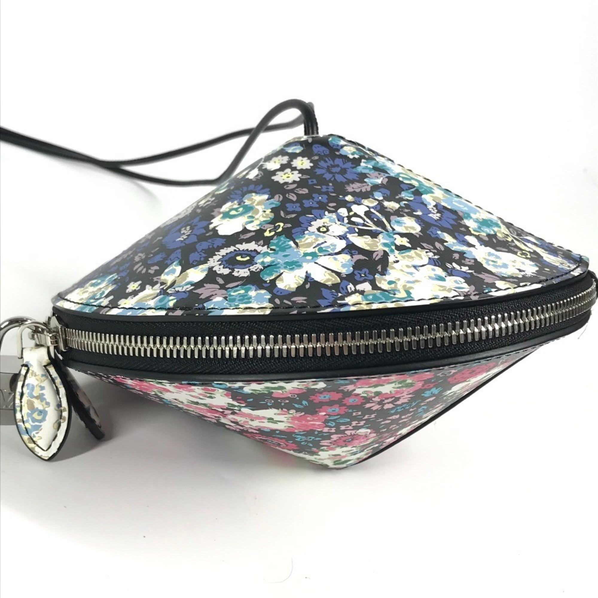 LOUIS VUITTON Floral Print Tupi Shoulder Bag in Black Leather, Unisex — Like New