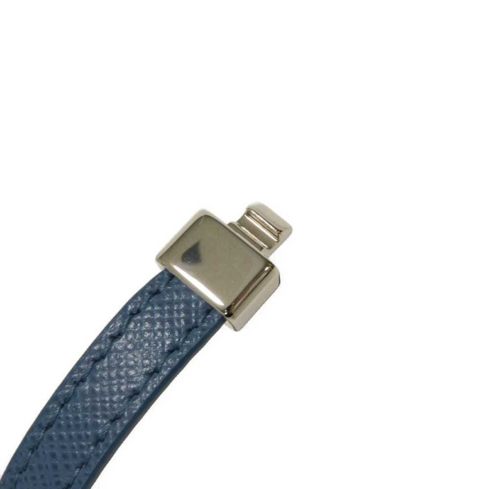 Prada Saffiano Bracelet, Size M, Enamel Blue, Silver Triangle Logo, Avio 2IB289 053 F0154, Men's/Women's — Like New
