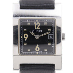 Gucci GUCCI watch 7700L stainless steel x leather quartz analog black dial women's — Good