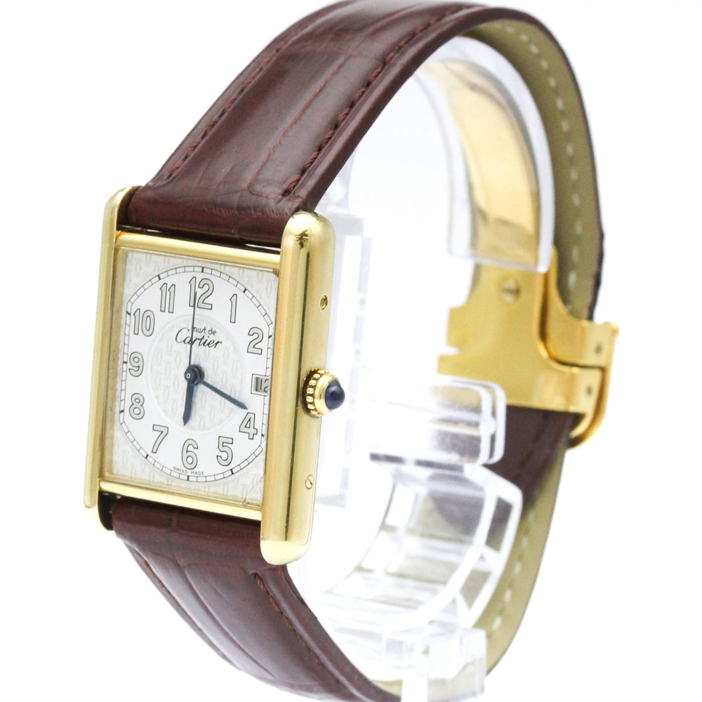 CARTIER Must Tank Quartz Gold Plated Quartz Unisex Watch W1013954 — Good