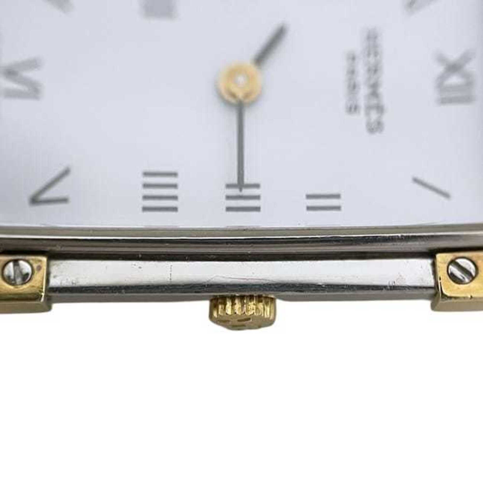 Hermes watch, Croisière, white, silver, gold, CR1.240 battery-operated, stainless steel, quartz movement — Good