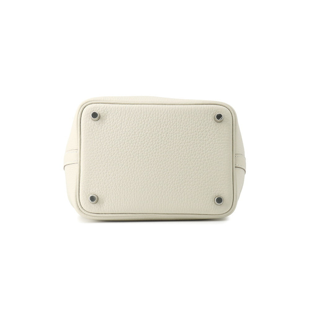 Hermes Picotin Lock PM Handbag, Craie Taurillon Clemence Leather, K Stamp, HERMES Tote Bag, Lock, Women's — Like New