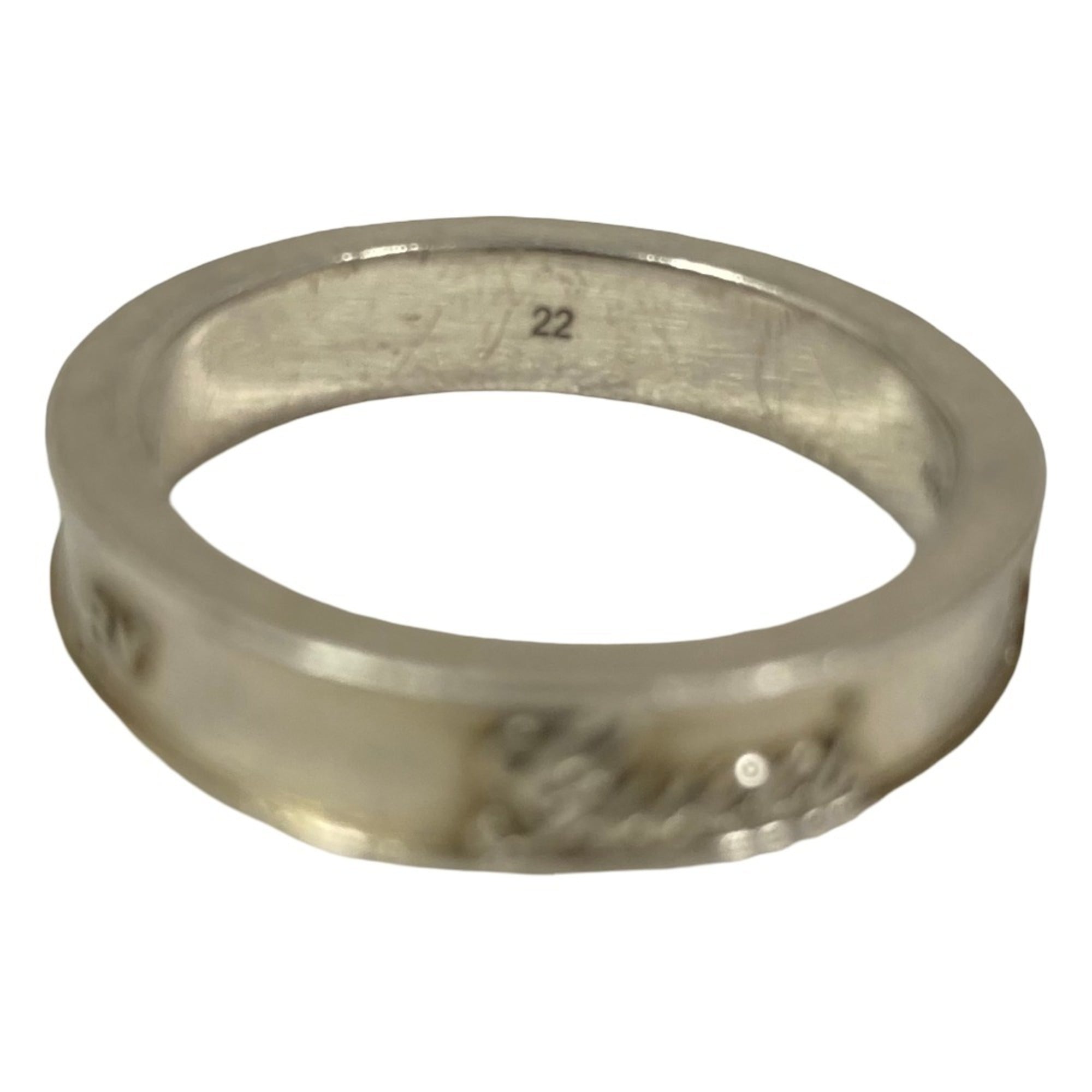 GUCCI Interlocking G Script Logo Ring, 925 Sterling Silver, Size 2, Men's — Like New