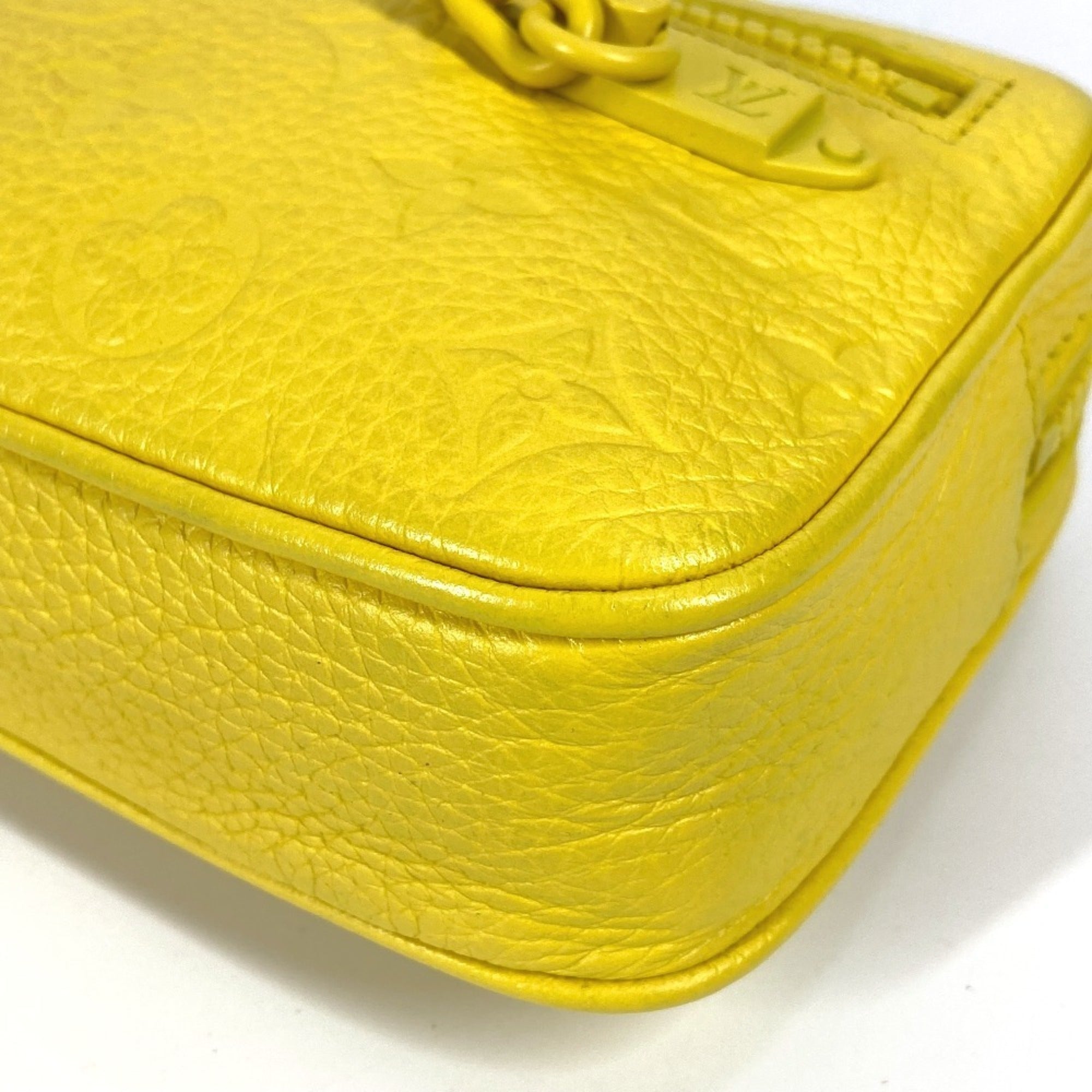 LOUIS VUITTON M53554 Monogram Empreinte Pochette Volga Second Bag Chain Clutch Taurillon Leather Men's Yellow Like New — Like New