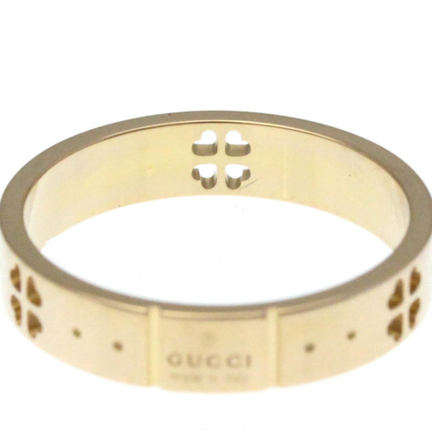 Gucci Icon Clover Ring Pink Gold (18K) Fashion No Stone Band Ring Pink Gold
