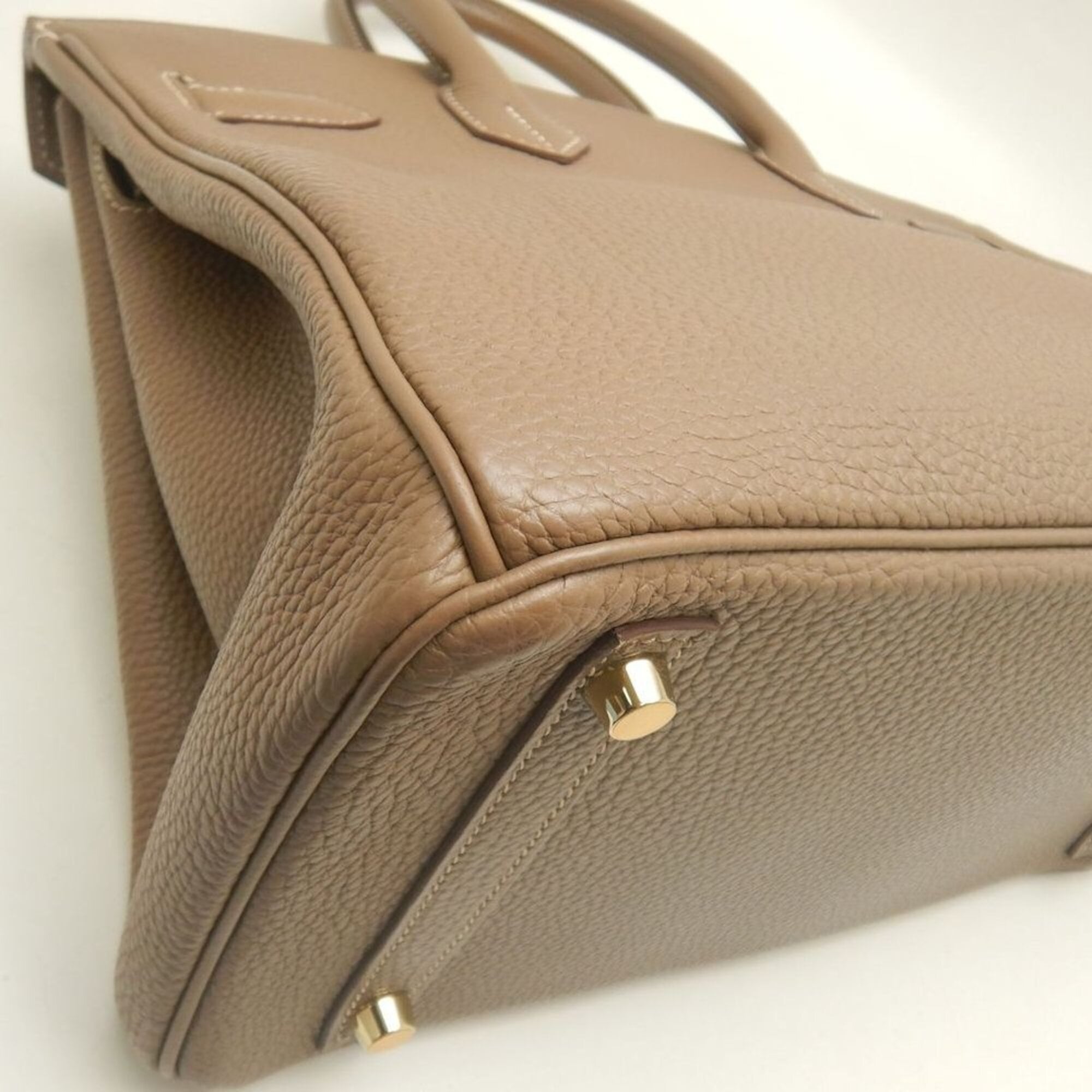 HERMES Birkin 30 Handbag, Togo Leather, Etoupe, Women's, 254088 — Like New