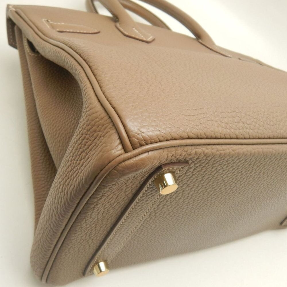 HERMES Birkin 30 Handbag, Togo Leather, Etoupe, Women's, 254088 — Like New