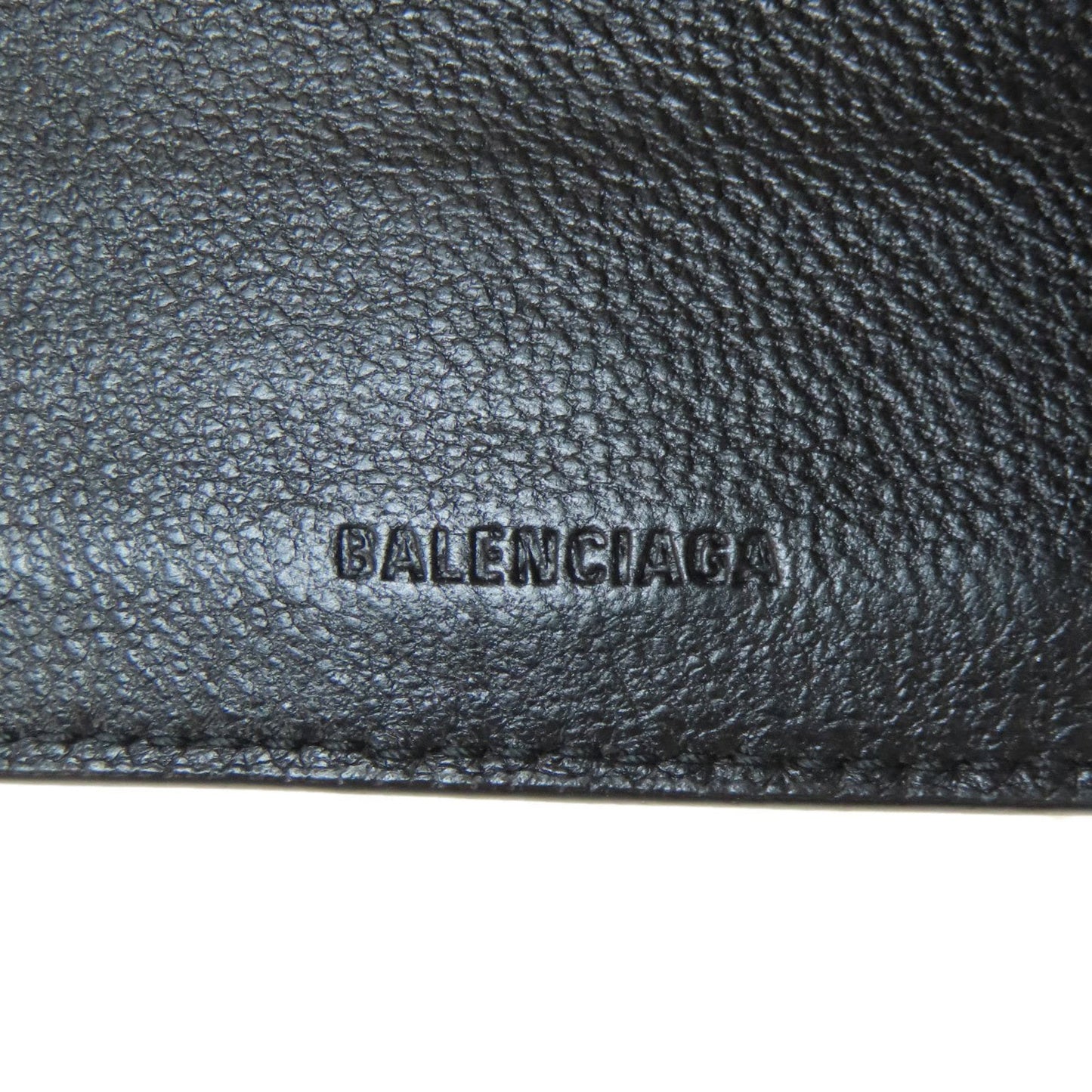 Balenciaga 594315 Logo Bifold Wallet in Calfskin Leather for Women