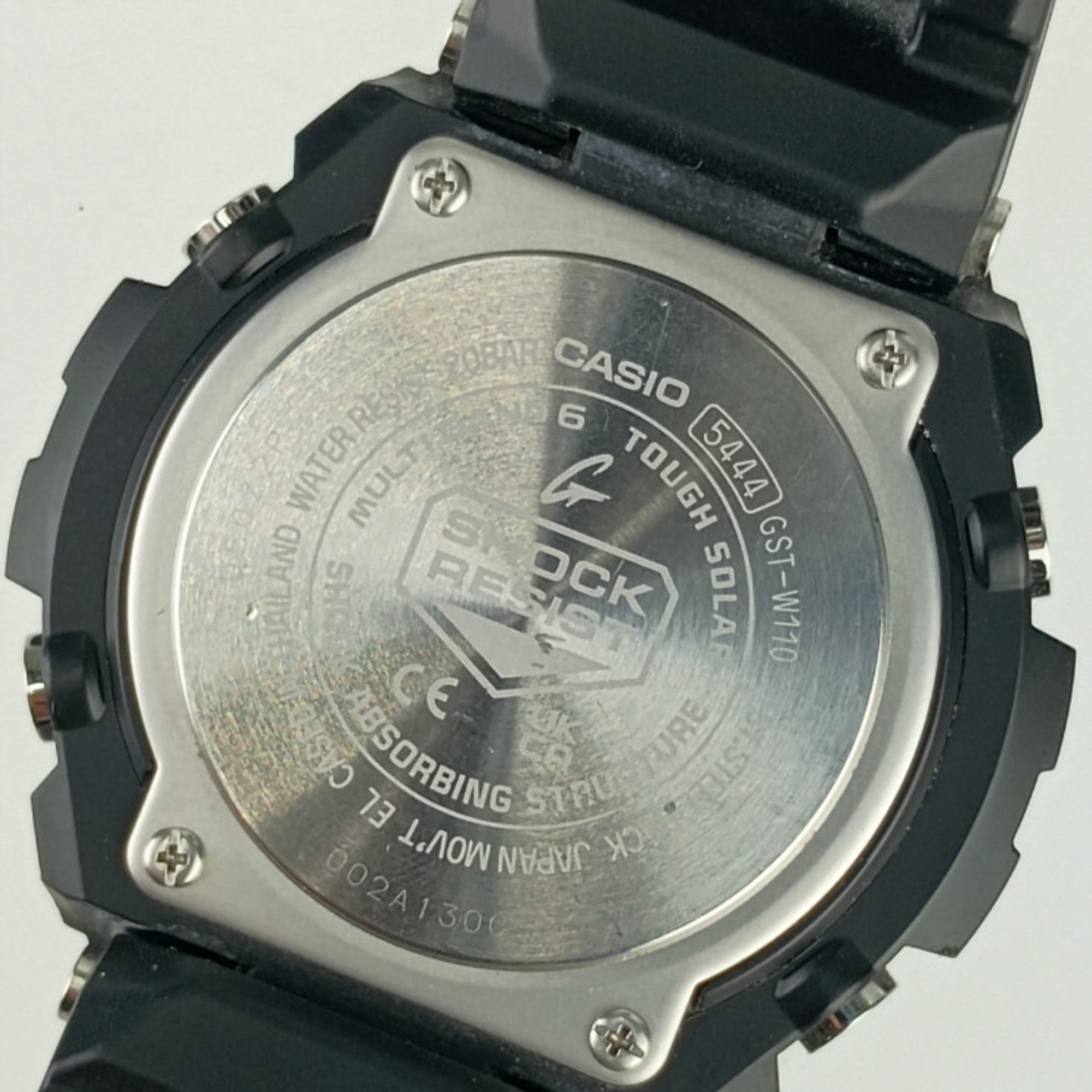 CASIO Casio Watch Mid Size Series GST-W310-1AJF Silver Black Stainless Steel Resin Men's Analog Digital Solar Radio — Good