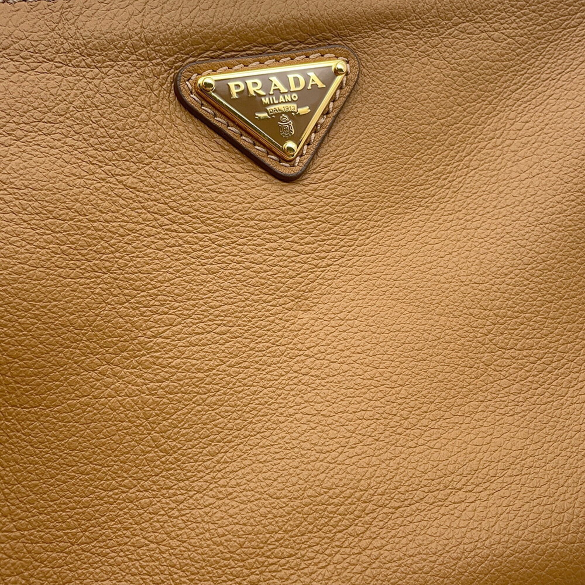 Prada Shoulder Bag Triangle Soft Grain Leather 1BC238 PRADA Handbag — Like New