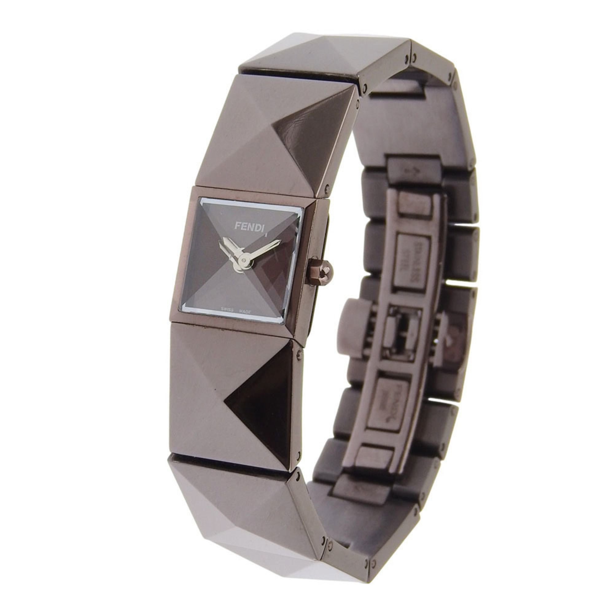 Fendi Pyramid Watch 4260L Stainless Steel Quartz Analog Brown Dial Women's — Very Good