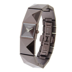 Fendi Pyramid Watch 4260L Stainless Steel Quartz Analog Brown Dial Women's — Very Good