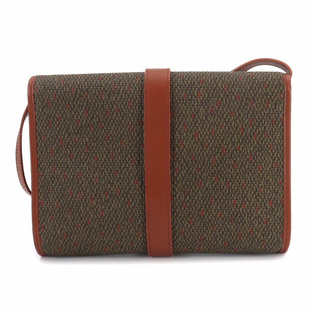 Yves Saint Laurent 2-way Shoulder Clutch Handbag, Leather, Brown/Green, Gold Hardware — Like New