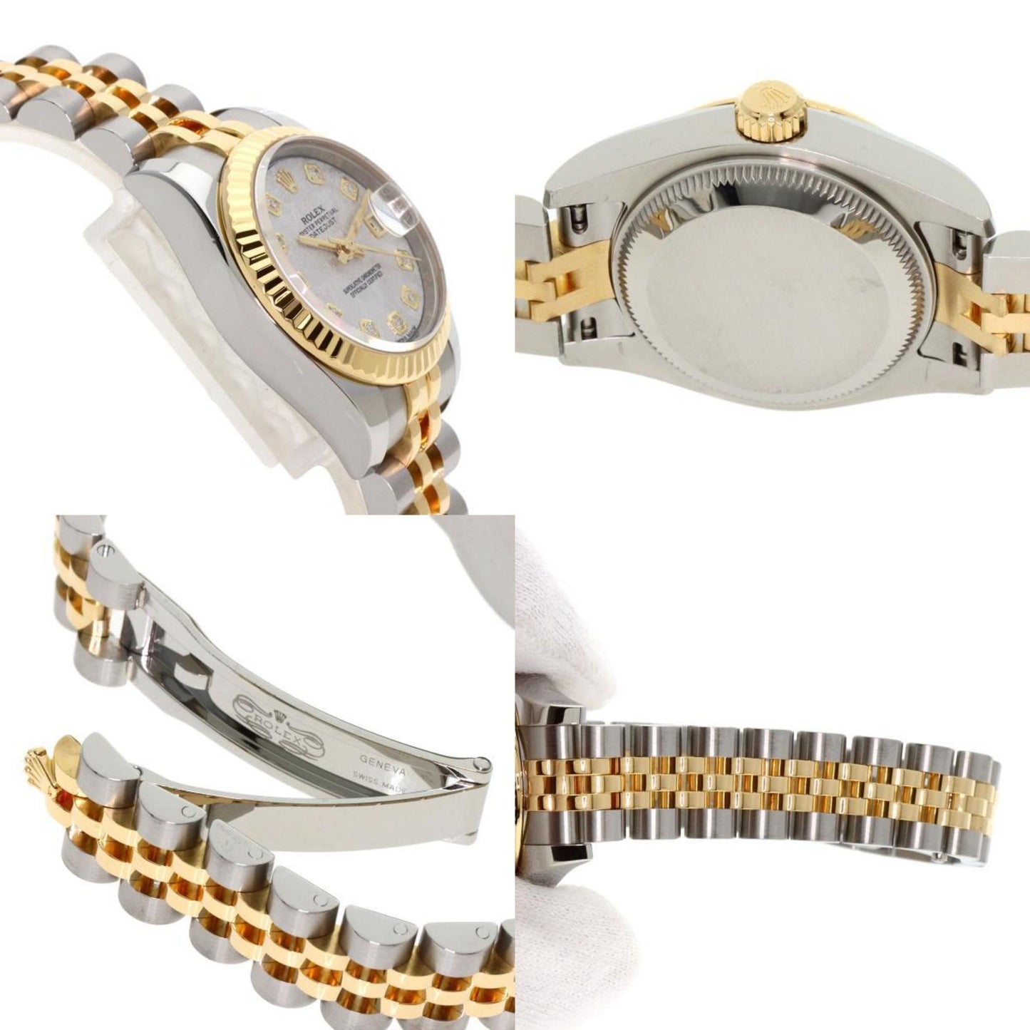 Rolex 179173G Datejust 10P Diamond Meteorite Watch Stainless Steel SSxK18YG Ladies ROLEX