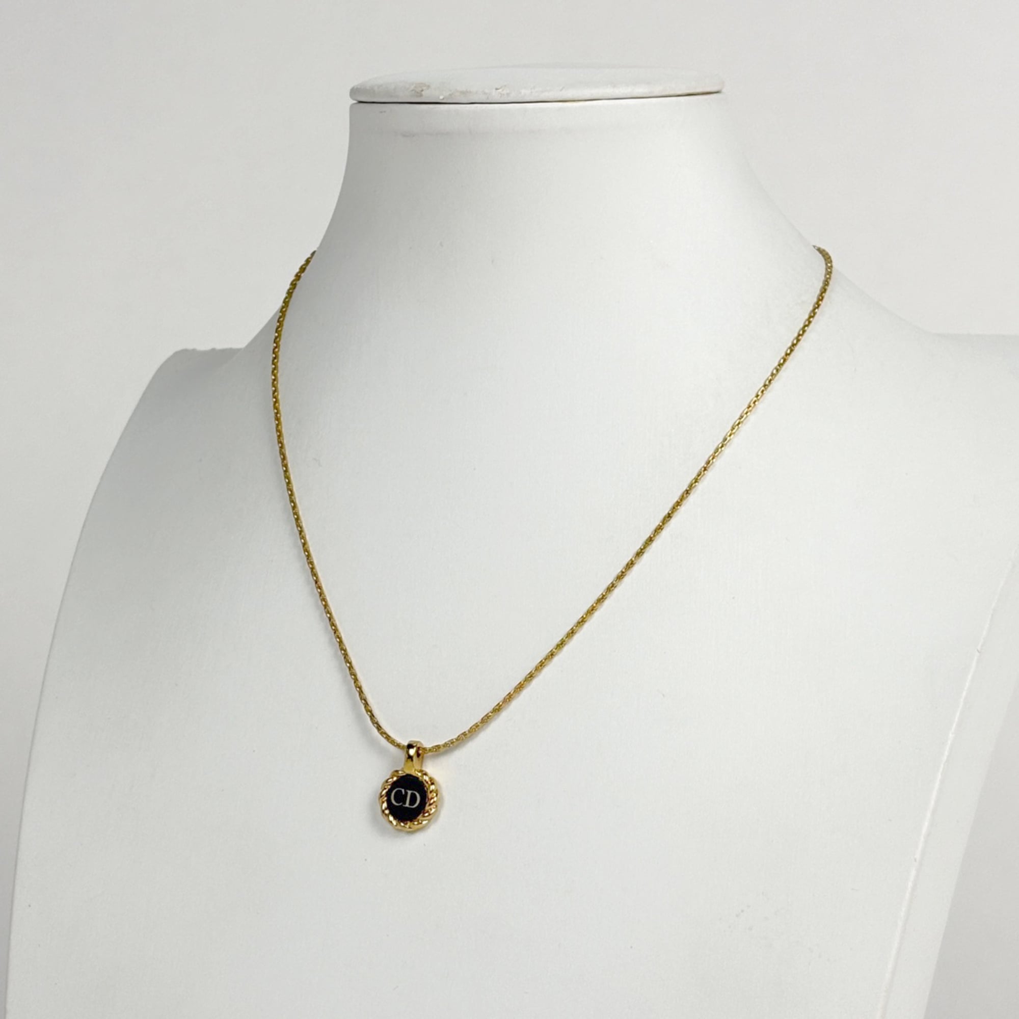 Christian Dior CD Necklace, GP Gold, Women's