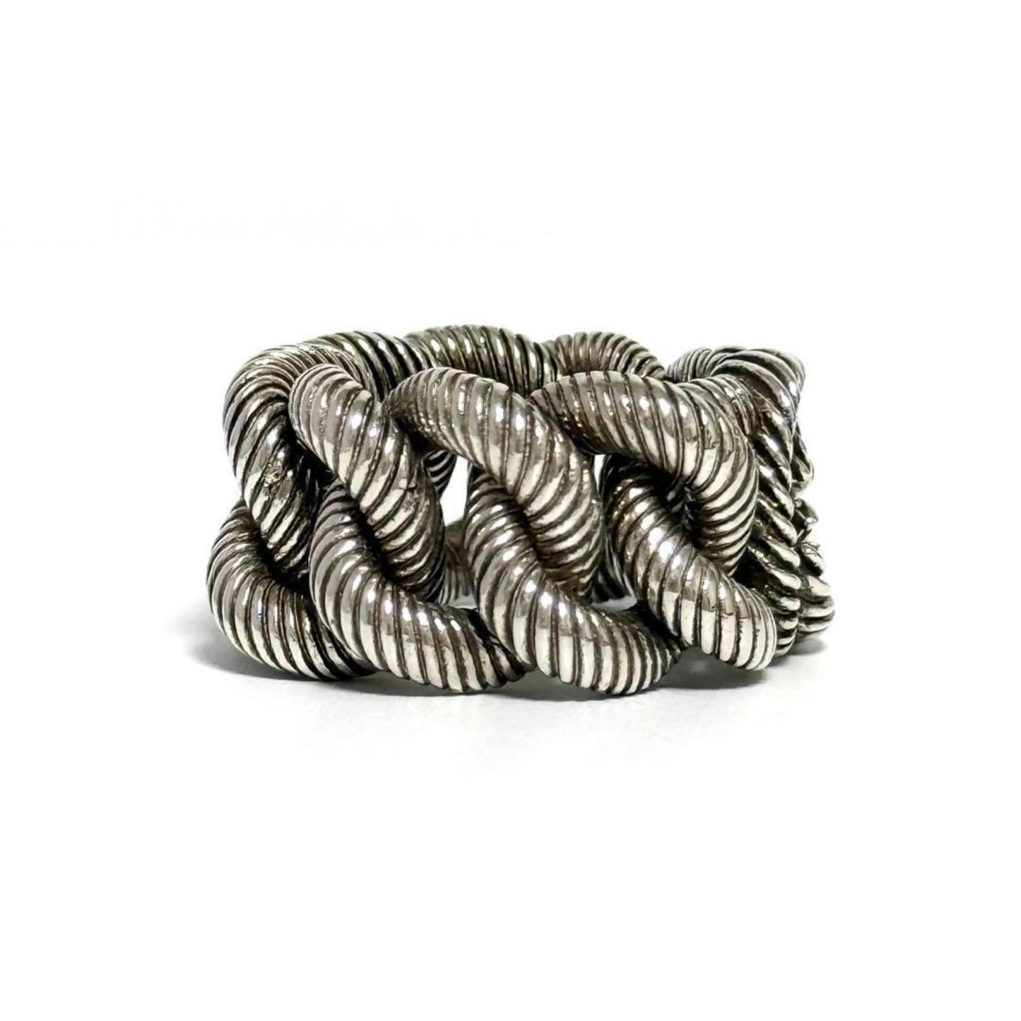 Gucci Men's Gourmet Chain Ring, Silver