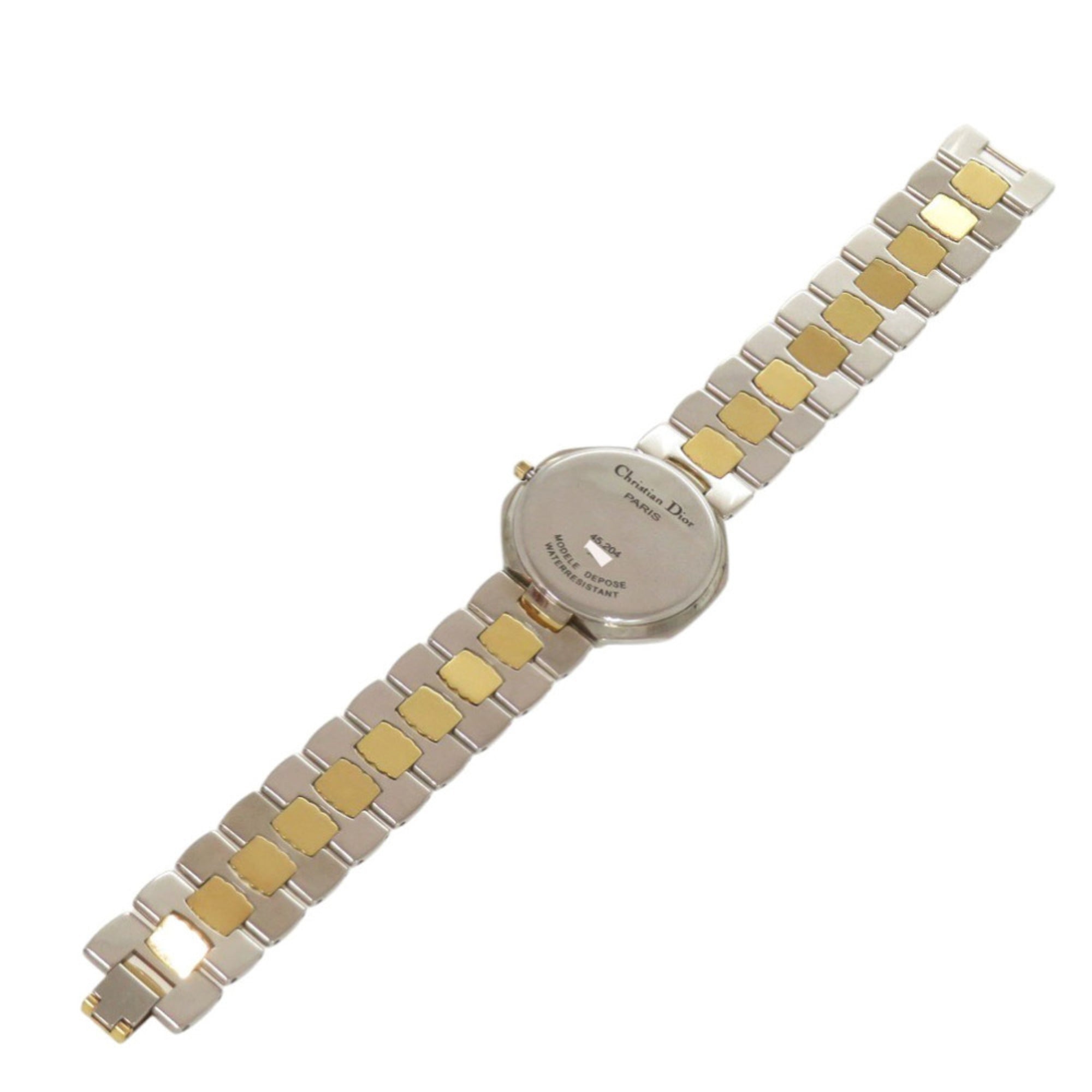Christian Dior Octagon 45.204 Stainless Steel Silver and Gold Quartz Watch with Guarantee 0029 — Good