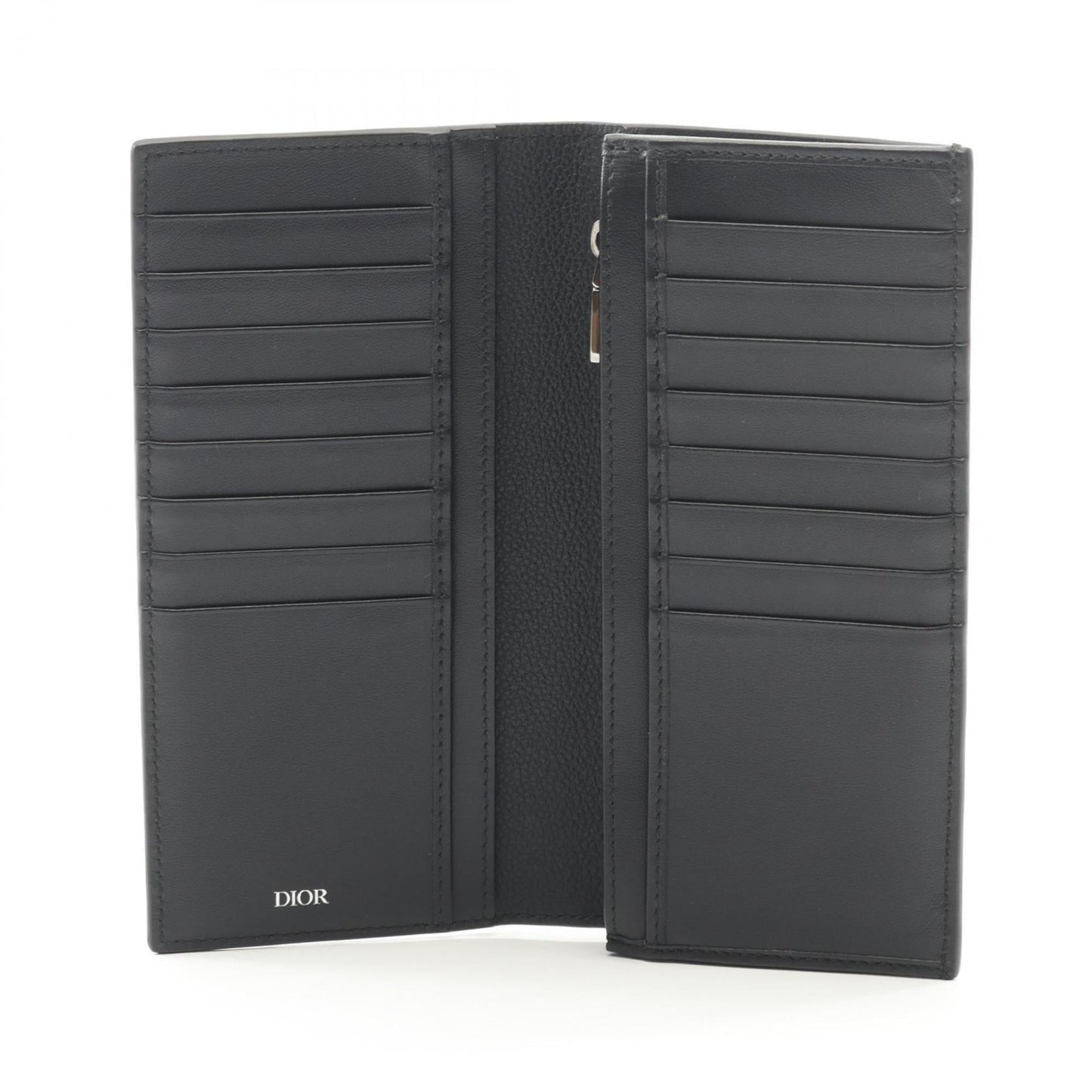 Christian Dior Dior Vertical Wallet, Bi-fold Long Leather, Men's, Black, 2ESBC002FLG