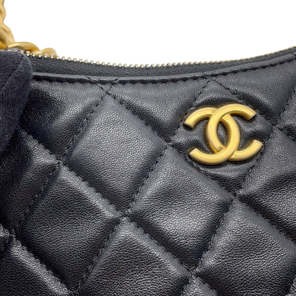 Chanel Chain Shoulder Bag Matelassé Coco Mark Lambskin AP3487 CHANEL Handbag Black Women's — Like New