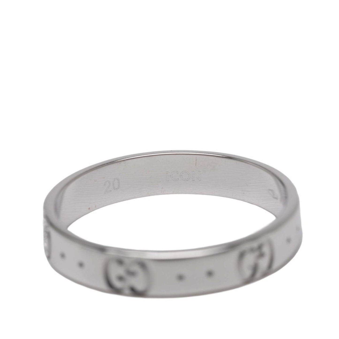 Gucci Icon Ring #20 18K White Gold Men's GUCCI