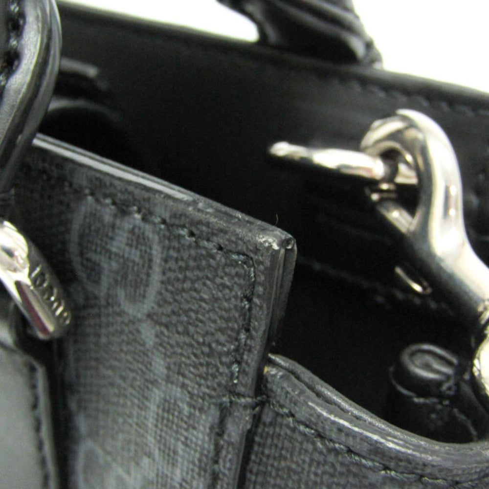 Gucci 696010 Men,Women GG Supreme,Leather Handbag,Shoulder Bag Black — Like New