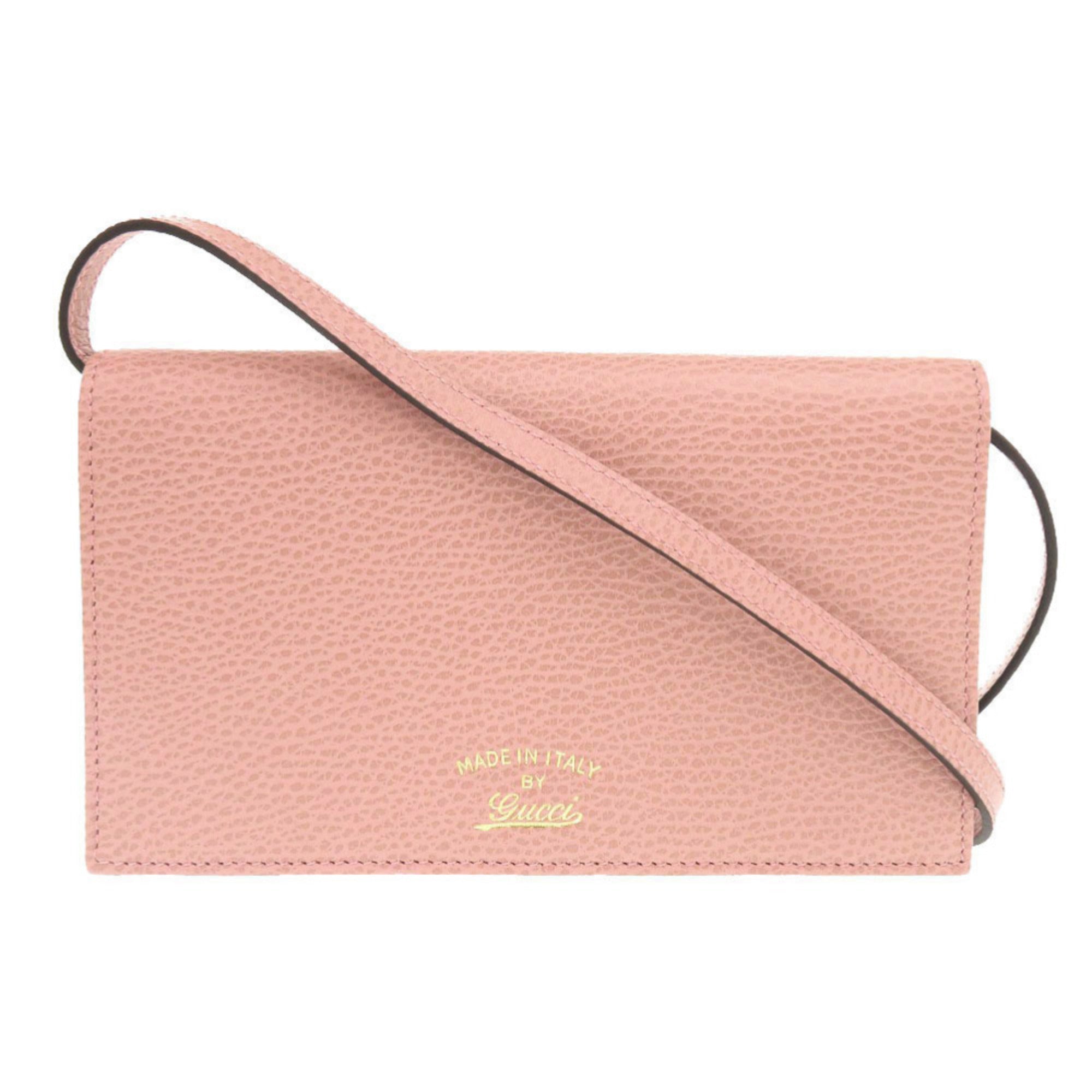 Unused Gucci Swing 368231 Leather Pink Shoulder Wallet Bag 0828GUCCI — Like New