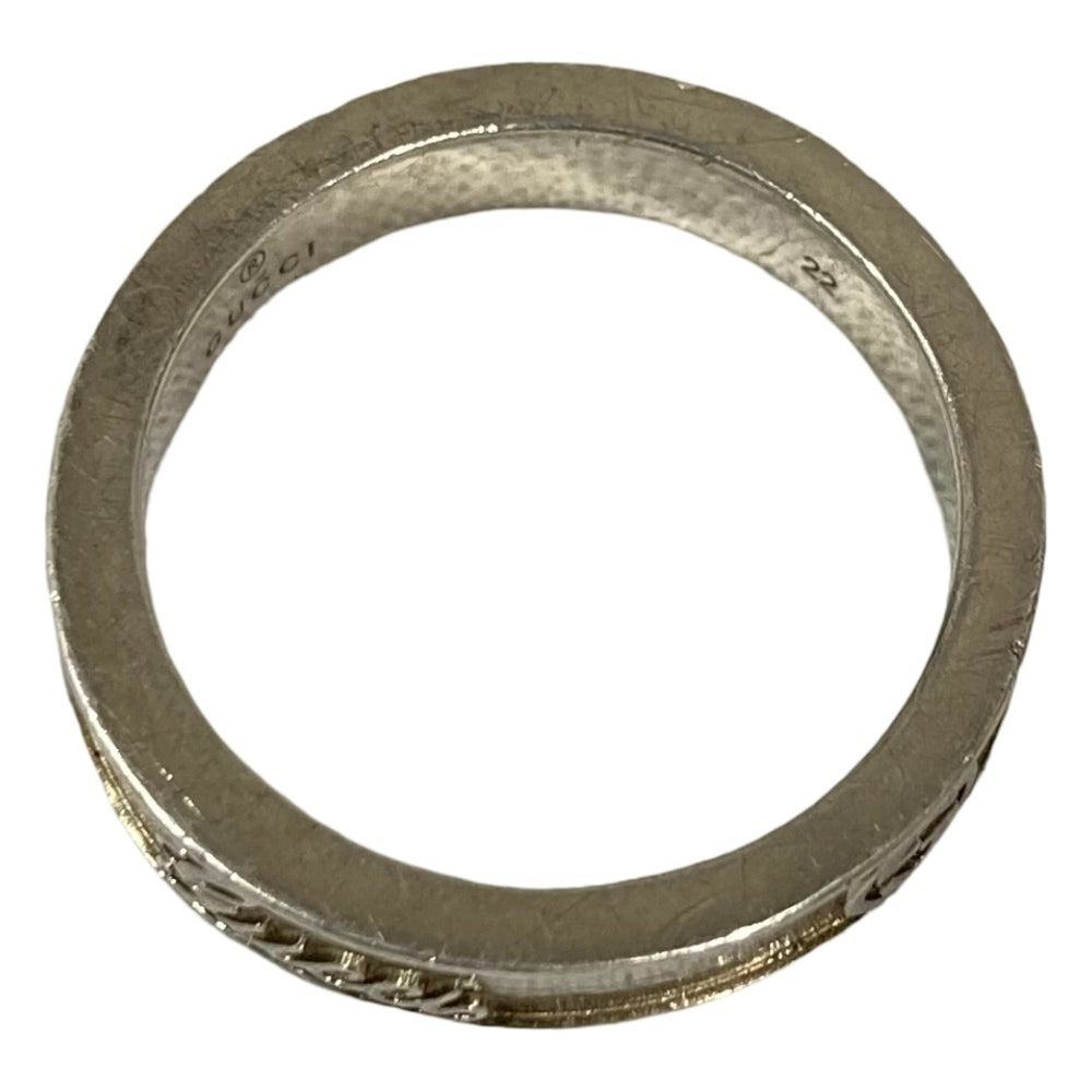 GUCCI Interlocking G Script Logo Ring, 925 Sterling Silver, Size 2, Men's — Like New
