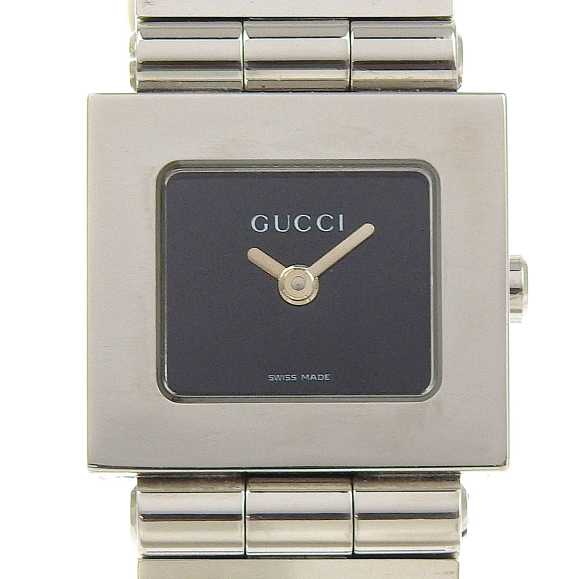 Gucci Watch 600L Stainless Steel Quartz Analog Display Black Dial Women's — Good