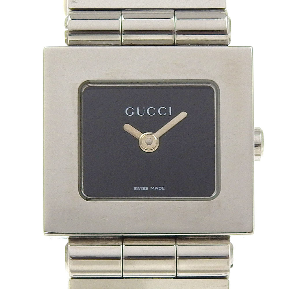 Gucci Watch 600L Stainless Steel Quartz Analog Display Black Dial Women's — Good