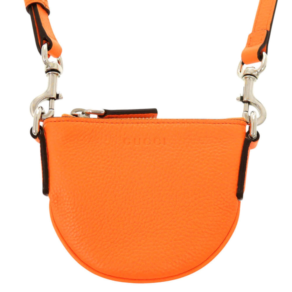 Unused Gucci logo 821831 leather orange micro mini shoulder bag 1477GUCCI — New - Store Return