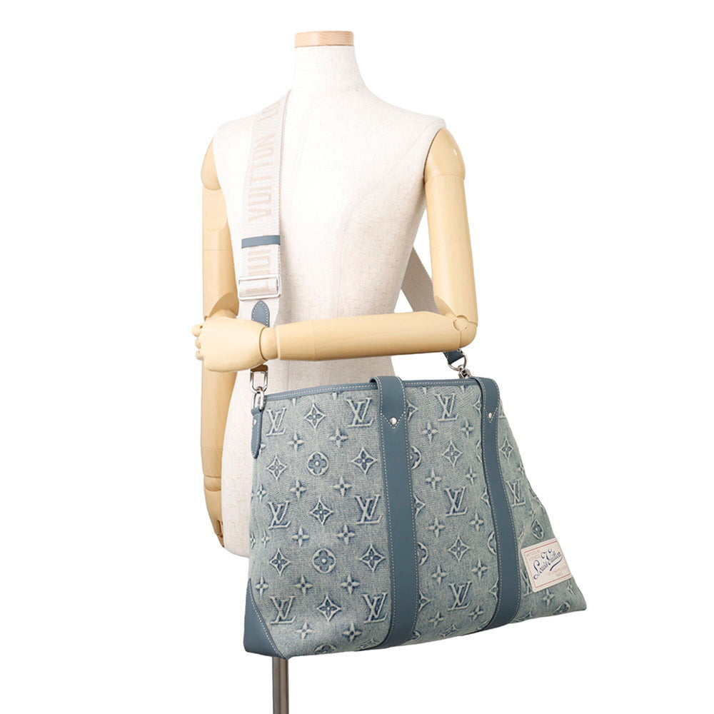 Louis Vuitton Monogram Washed Denim Weekend Tote NM M22537 2023 Men's Bag Handbag LOUIS VUITTON — Like New