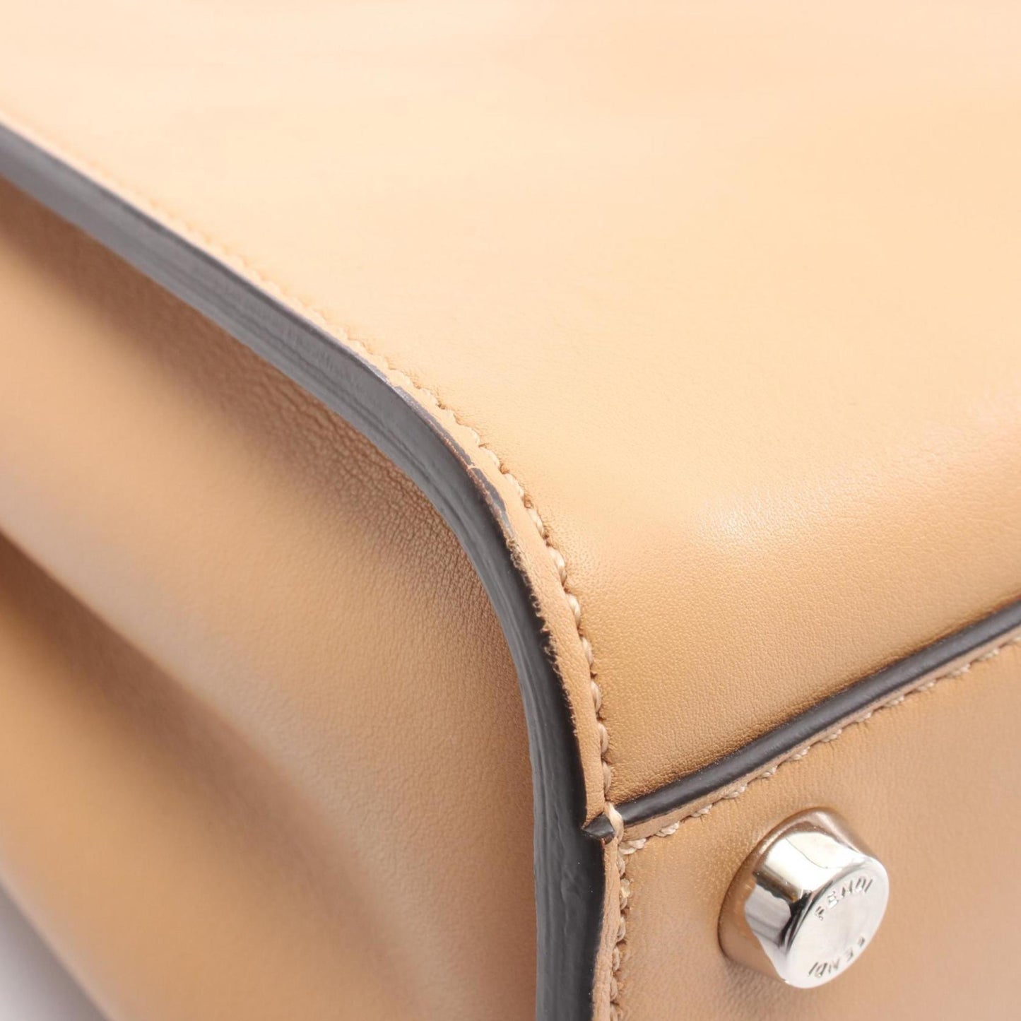 Fendi Peekaboo Essential Handbag, Leather, Women's, Brown