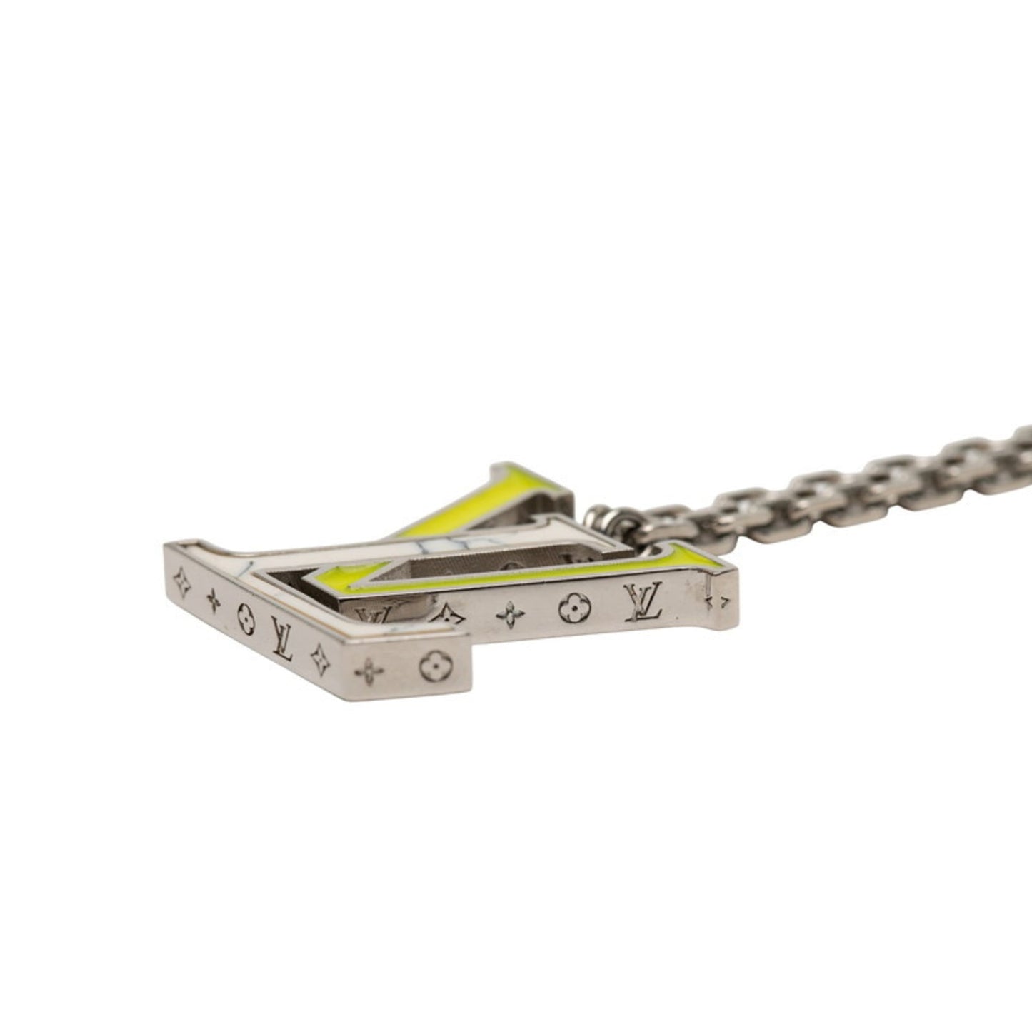 Louis Vuitton Pendant LV Colors Chain Long Necklace M00526 Silver Yellow White Metal Women's LOUIS VUITTON