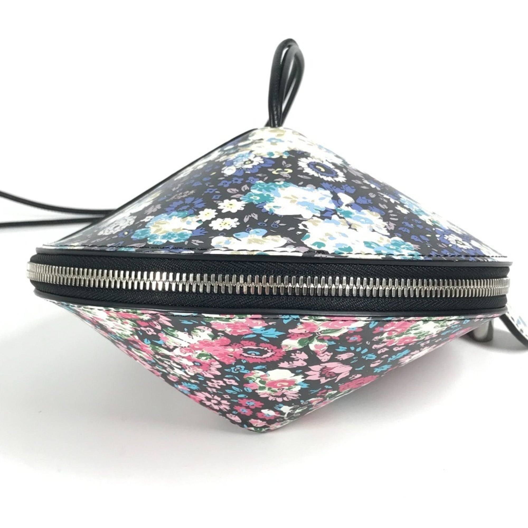 LOUIS VUITTON Floral Print Tupi Shoulder Bag in Black Leather, Unisex — Like New