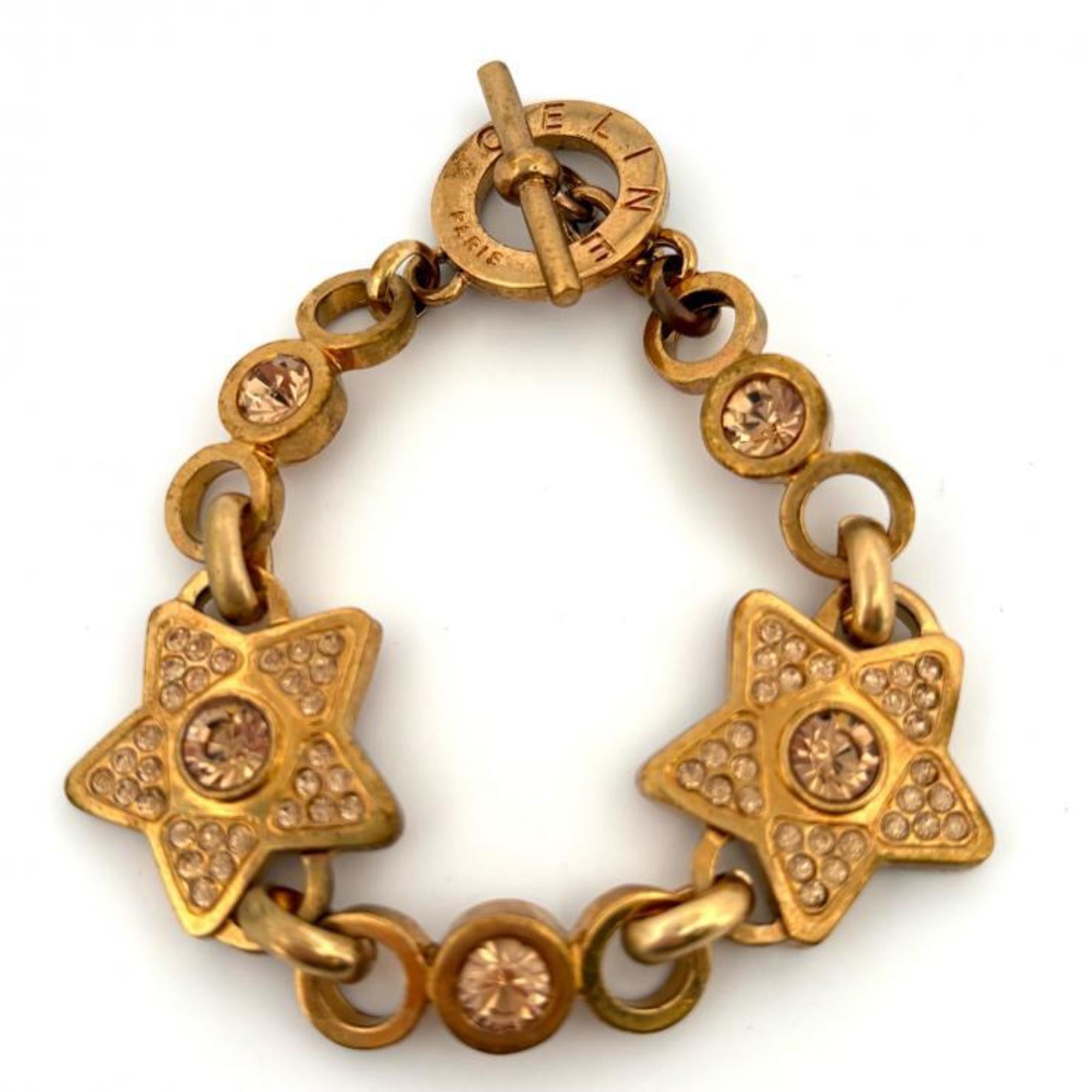 CELINE Vintage Star Rhinestone Bracelet