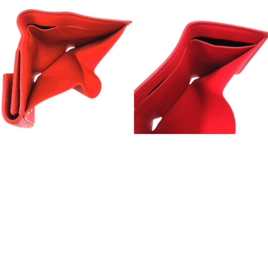 Like new Louis Vuitton Portefeuille Rock Mini M67860 Leather Red Tri-fold Wallet LV 1671 LOUIS VUITTON