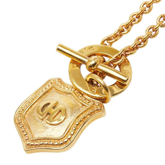 Celine logo necklace, gold plated, for women.